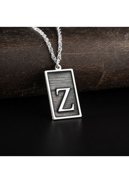 Erkek Özel Tasarım 925 Ayar Gümüş Z Harf Kolye fiyatları