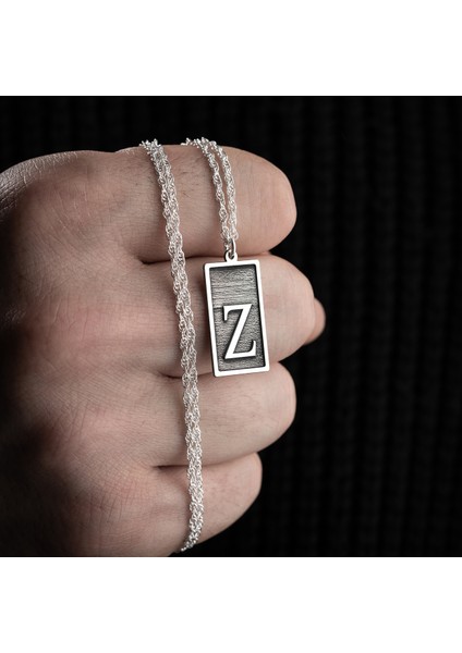 Erkek Özel Tasarım 925 Ayar Gümüş Z Harf Kolye fırsatları