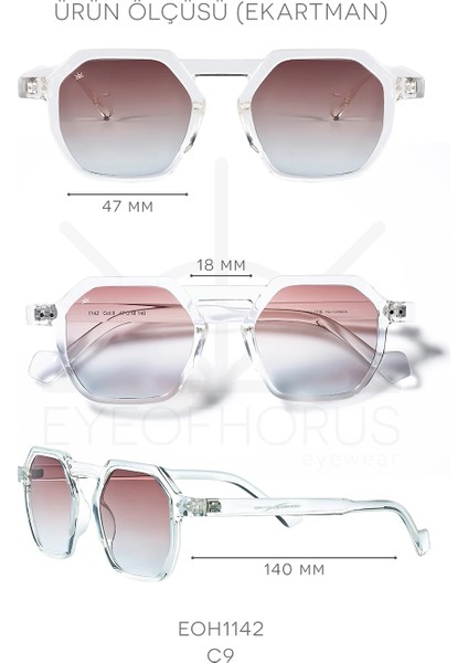 EOH1142 C9 Şeffaf Unisex Güneş Gözlüğü