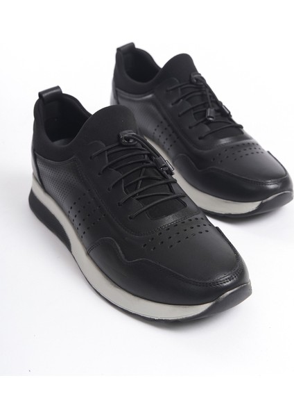 MBZYN163-S Erkek Deri Siyah Sneaker & Spor Ayakkabı