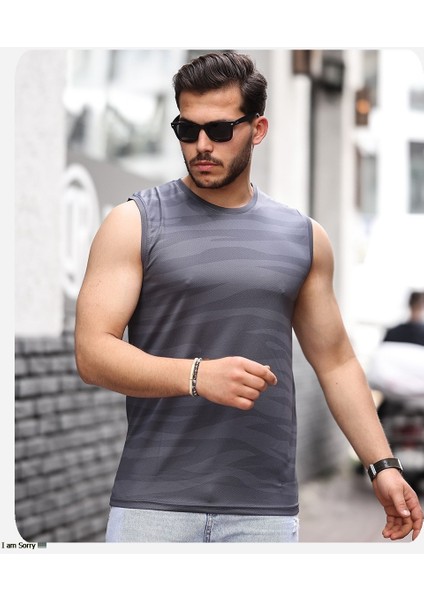 Mens Style Mikro Baskılı Desenli Sporcu Atlet