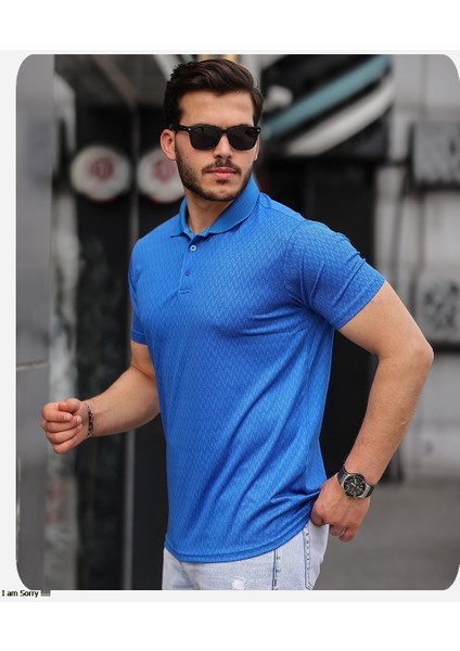 Mens Style Polo Yaka Desenli Tişört