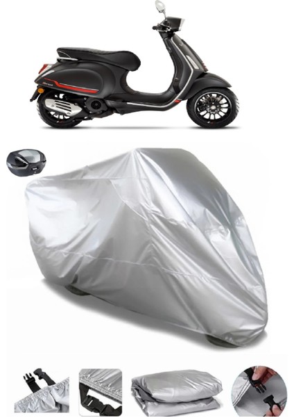 Vespa Sprint 125 Arka Çanta Uyumlu Su Geçirmez Motosiklet Brandası