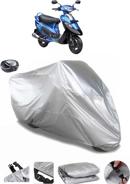 Tvs Scooty Pep Plus Arka Çanta Uyumlu Su Geçirmez Motosiklet Brandası