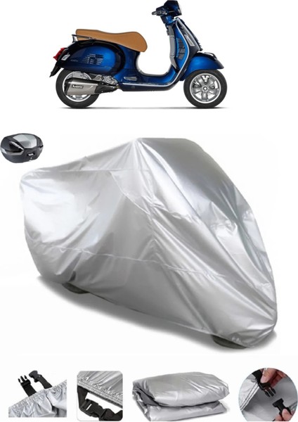 Vespa Gts 300 Super Arka Çanta Uyumlu Su Geçirmez Motosiklet Brandası