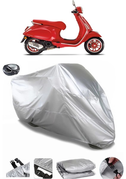 Vespa Primavera 50 Red Arka Çanta Uyumlu Su Geçirmez Motosiklet Brandası