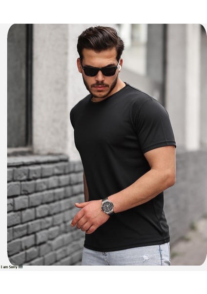 Mens Style Mikro Sıfır Yaka T-Shirt