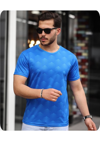 Mens Style Sıfır Yaka Desenli Performans T-Shirt fiyatları