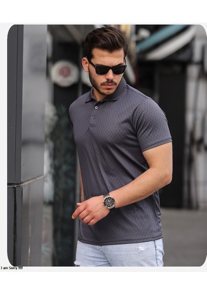 Mens Style Polo Yaka Desenli Tişört