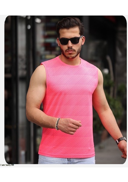 Mens Style Mikro Baskılı Desenli Sporcu T-Shirt