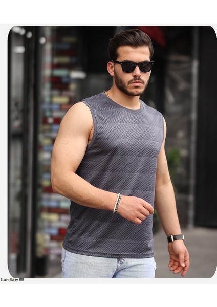 Mens Style Mikro Baskılı Desenli Sporcu T-Shirt