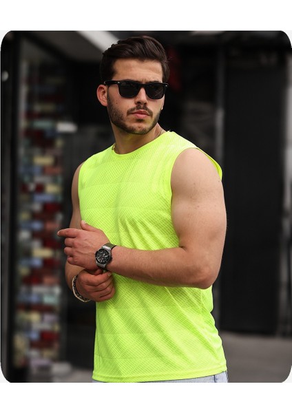 Mens Style Mikro Baskılı Desenli Sporcu T-Shirt