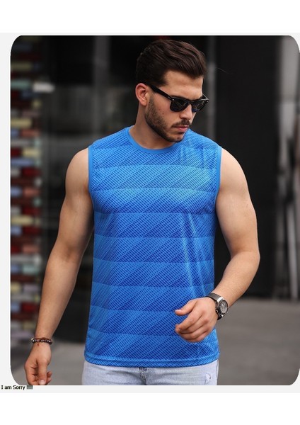 Mens Style Mikro Baskılı Desenli Sporcu T-Shirt