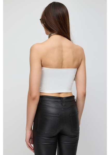 Straplez Büstiyer Bandeau Top Üst