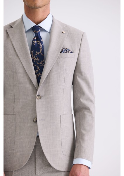 Taş Slim Fit Mono Yaka Erkek Takım Elbise