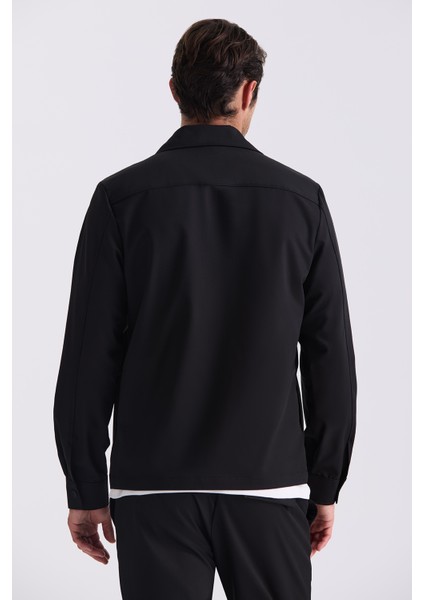 Siyah Slim Fit Sivri Yaka Erkek Takım Elbise10