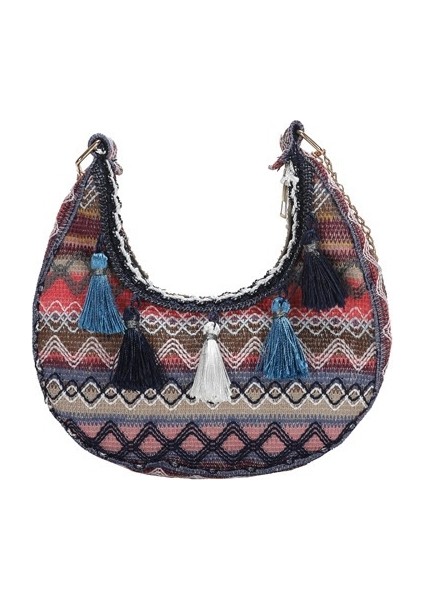 Etnik Tarz Edebi Zincir Çok Yönlü Omuz Çantası (Yurt Dışından)