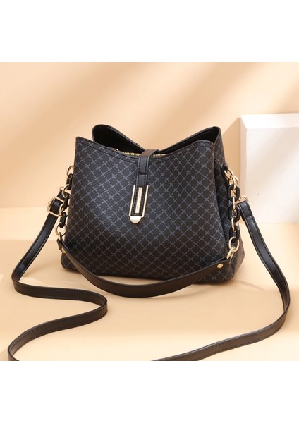 Desen Küçük Omuz Crossbody Kova Çanta (Yurt Dışından)