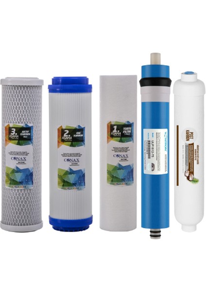Açık Kasa 4 Aşamalı Filtre Seti + Postkarbon Filtre + Bench Membran