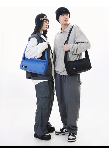 Japon Düz Renk Iş Giysisi Tarzı Çanta Kadınlar Için Basit Rahat Crossbody Çanta Erkek Spor Omuz Çantası Öğrenci Askılı Çanta (Yurt Dışından)