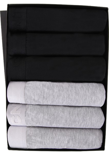 Erkek 6 Adet Pamuklu Likralı Özel Kutusunda Premium Kaliteli Boxer