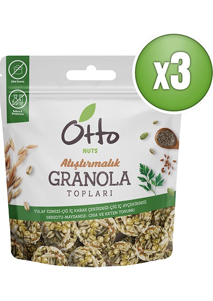 Maydonozlu Dere Otlu granola Topları 3 x 25 gr