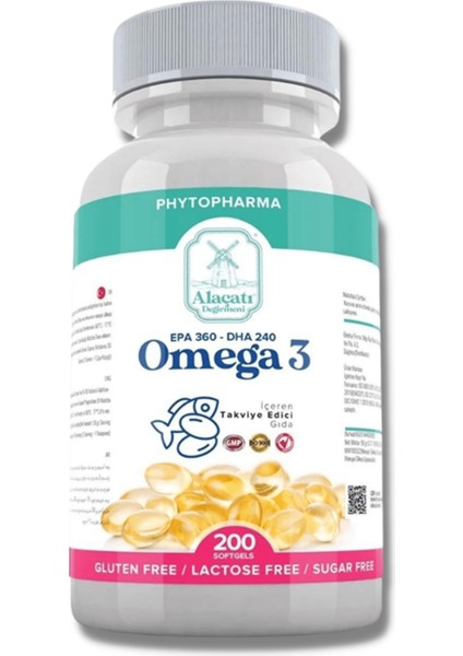 Omega 3 Epa 240 Dha 360 200 Yumuşak Kapsül Softgel 1300 Mg