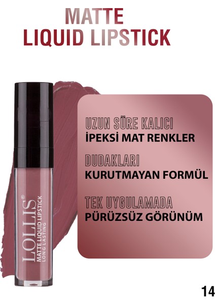 Mat Likit Ruj 14 / Matte liquid Lipstick 14