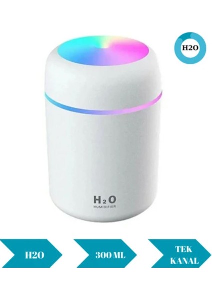 H2O Humidifier 300ML Ulrasonik Usb'li Hava Nemlendirici LED Işıklı Buhar Makinesi