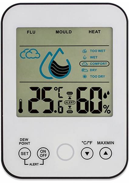 LCD Dijital Termometre Higrometre Iç Mekan Sıcaklık Sensörü Beyaz (Yurt Dışından)