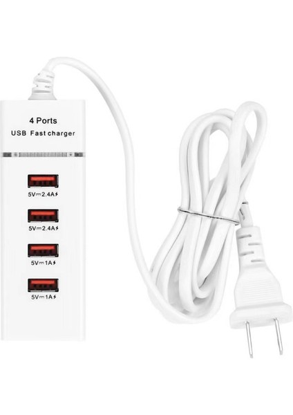 Bağlantı Noktalı USB Hızlı Şarj Cihazı Seyahat Adaptörü 5V 3A Qc 3.0 Ab Tak Beyaz (Yurt Dışından)