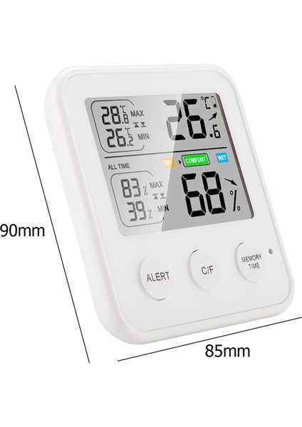 Dijital Termometre Higrometre Iç Mekan Hava Istasyonu Monitörü-Beyaz (Yurt Dışından) fiyatları