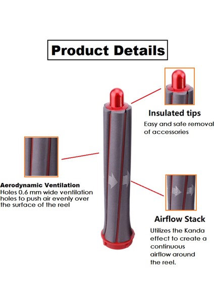 Dyson Airwrap Saç Kurutma Makinesi-B Için 4pcs 30MM Saç Maşaları ve Adaptörleri (Yurt Dışından)