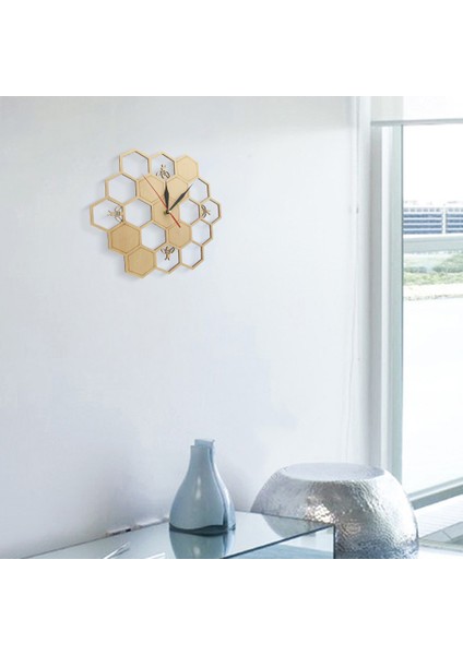 Kesilmiş Ahşap Saat Bal Arısı Bal Peteği Altıgen Doğa Saati Duvar Saati (Yurt Dışından) fiyatları