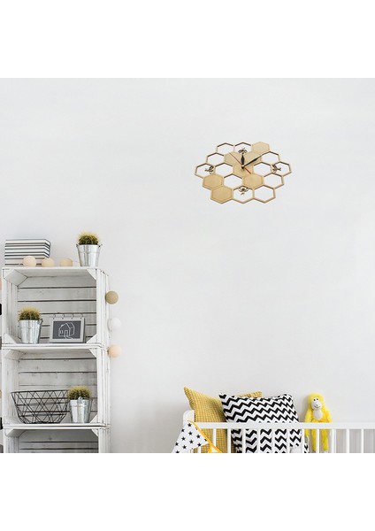 Kesilmiş Ahşap Saat Bal Arısı Bal Peteği Altıgen Doğa Saati Duvar Saati (Yurt Dışından) modelleri