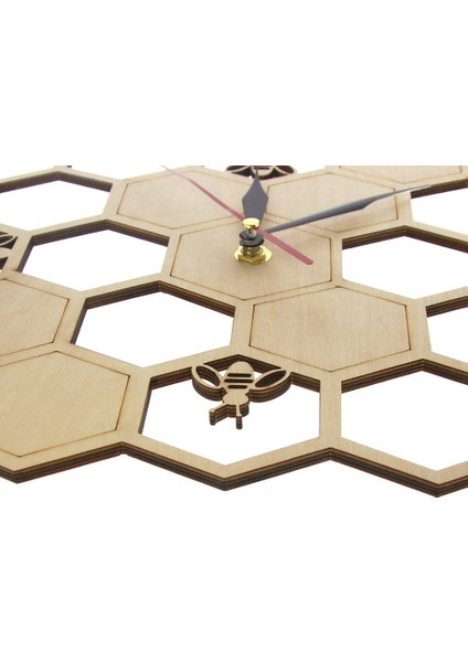 Kesilmiş Ahşap Saat Bal Arısı Bal Peteği Altıgen Doğa Saati Duvar Saati (Yurt Dışından) fırsatları