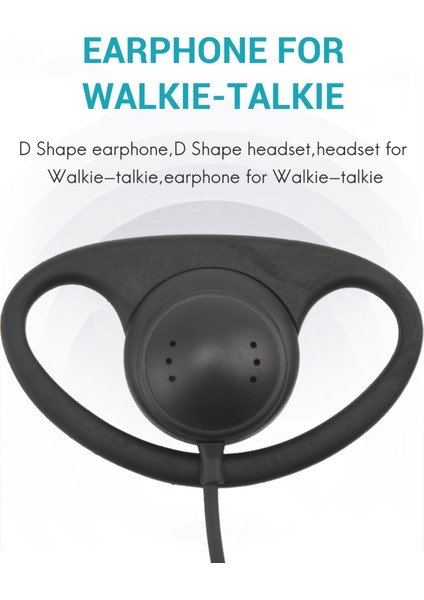 Kenwood Walkie-Talkie Içın 3.5 mm D Şekli Kulaklık Kulaklık Kulak Kancası (Yurt Dışından)