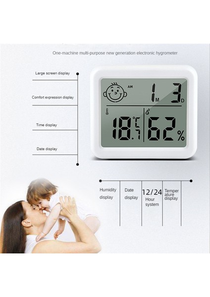 Elektronik Nem Monitörü Çalar Saat LCD Iç Mekan Kuru Higrometre (Yurt Dışından) fırsatları