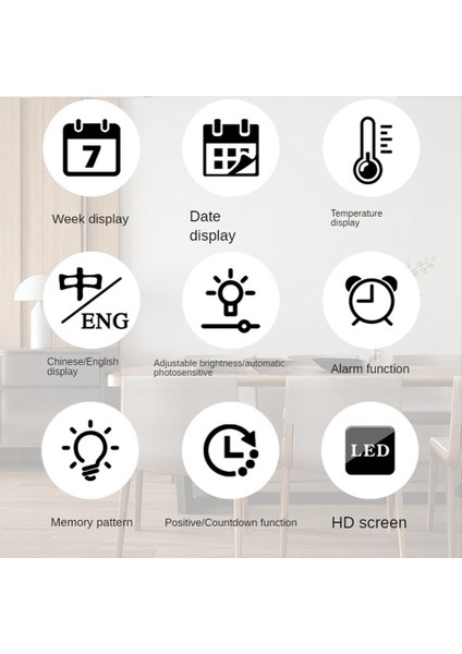 Ofis Dekorasyonu-C Için Dijital Masa Çalar Saat LED Ekran Görüntüsü (Yurt Dışından)