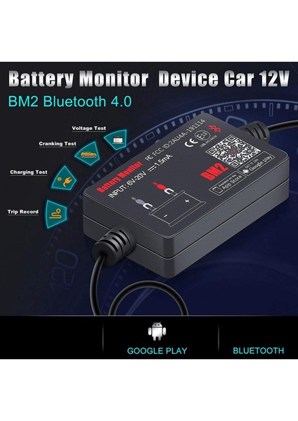 Android Ios Telefon Için Bluetooth Bm2 12V Monitör (Yurt Dışından)