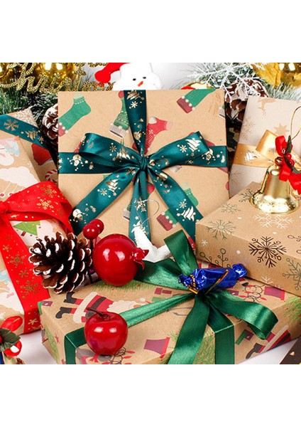 Noel Hediye Paketleme Kraft Kağıt Hediye Hediye Kutusu Dekorasyon Kağıdı-5 (Yurt Dışından)
