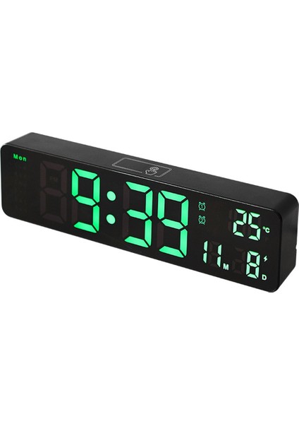 Oturma Odası Dekorasyonu Için 10 Inç LED Dijital Tarih Çalar Saat Yeşil (Yurt Dışından)