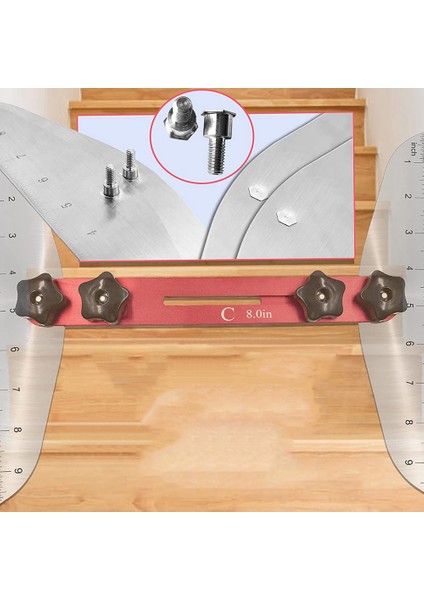 Merdiven Rafını Ölçmek Için Merdiven Basamağı Ölçer ve Yerleşim Aracı Jig-Siyah (Yurt Dışından)