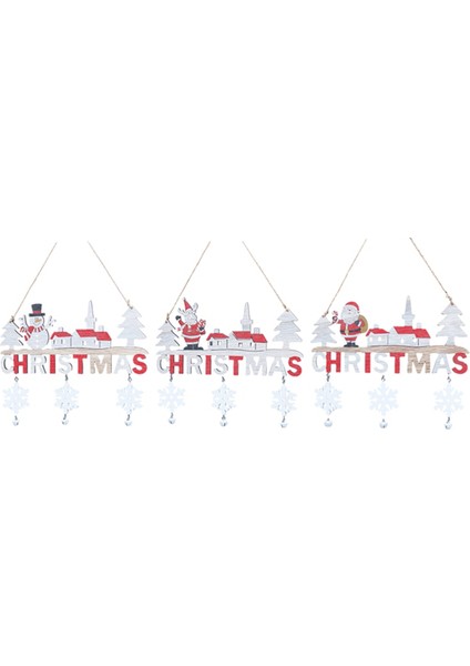 Ahşap Noel Asılı Kolye Elk-Noel Baba (Yurt Dışından)