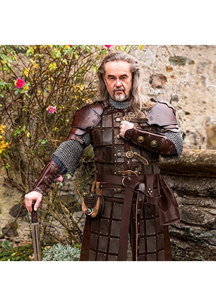 Ortaçağ Deri Seti Rönesans Kostümü Cadılar Bayramı Cosplay Kahverengi Için (Yurt Dışından) fiyatları
