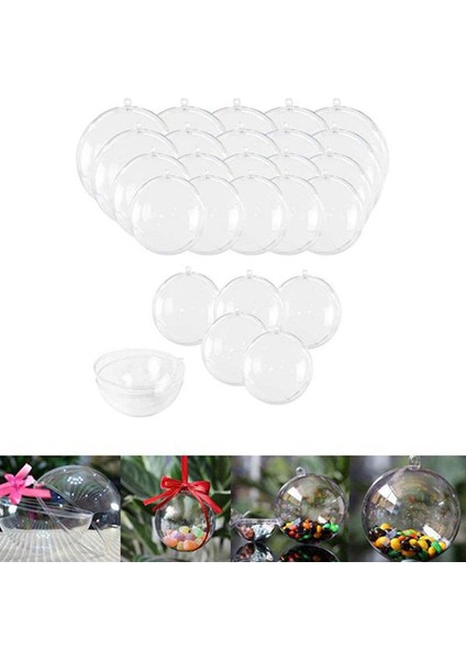 30 Adet Plastik Noel Içi Boş Top Şeffaf Şeker Ambalaj Kutusu (Yurt Dışından)