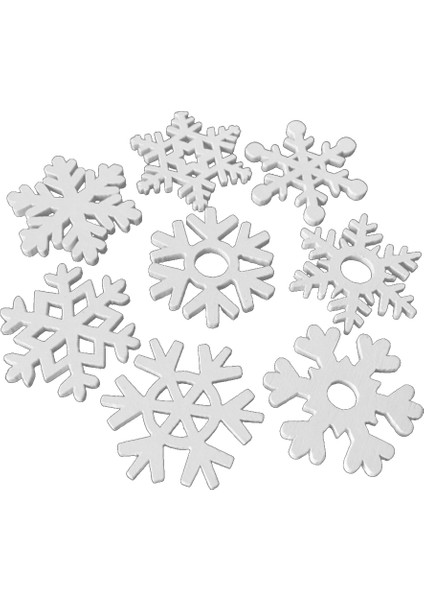 50 Adet Noel Asılı Dekor, Ahşap Kar Taneleri Noel Süslemeleri (Yurt Dışından)