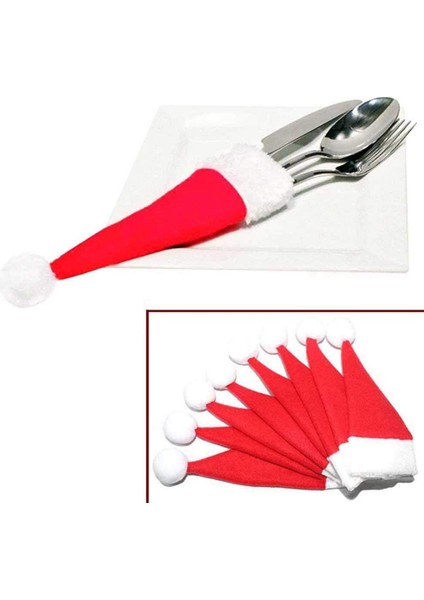 Noel Sofra Tutucu Çanta Mini Noel Baba Şapkaları Mutfak Tutucular 50 Adet (Yurt Dışından) fiyatları