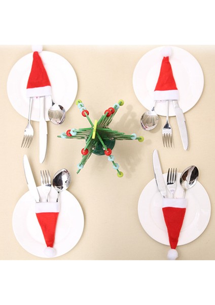 Noel Sofra Tutucu Çanta Mini Noel Baba Şapkaları Mutfak Tutucular 50 Adet (Yurt Dışından) modelleri