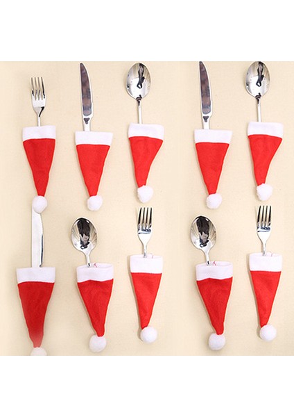 Noel Sofra Tutucu Çanta Mini Noel Baba Şapkaları Mutfak Tutucular 50 Adet (Yurt Dışından) indirimleri